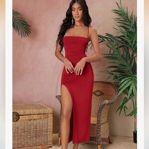 Red Sleeveless crisscross back Dress Sz Med